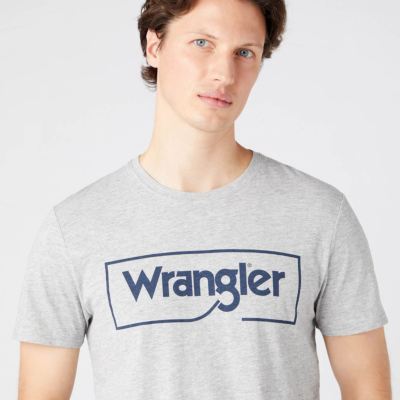 WRANGLER Ανδρικό Μπλουζάκι με Λογότυπο - Γκρι Μελανζέ (W7H3D3X37) 