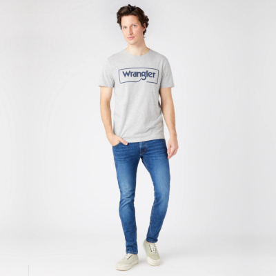 WRANGLER T-Shirt Ανδρικό με Λογότυπο - Γκρι Μελανζέ (W7H3D3X37)