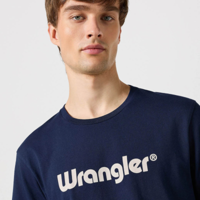 Wrangler Ανδρικό Μπλουζάκι με Λογότυπο - Μπλε (112350524)