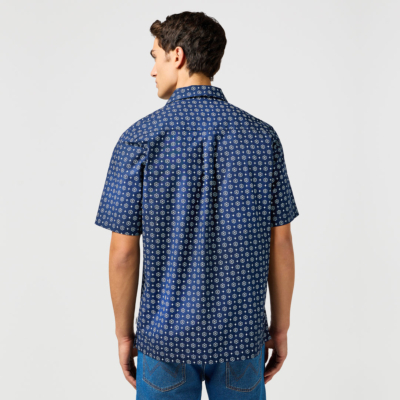 Wrangler Men’s Relaxed Short Sleeve Shirt - Blue Geo (112362763)