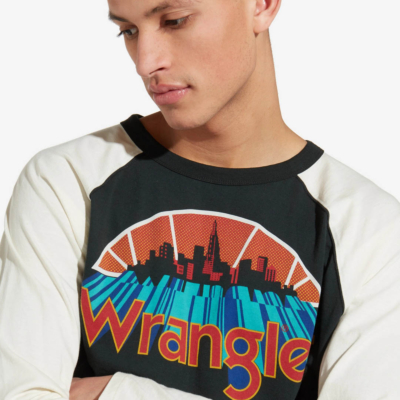 WRANGLER Raglan T-Shirt Ανδρικό Μακρύ Μανίκι - Μαύρο (W7B80FKOJ) 