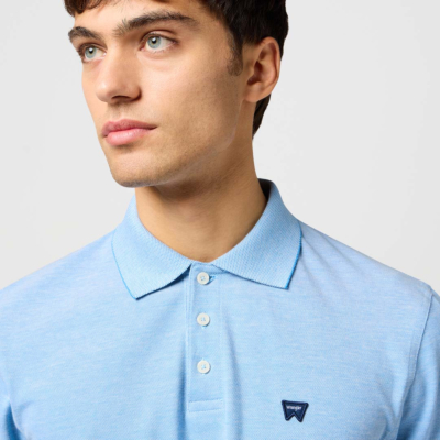 Wrangler Refined Pique Polo for Men in Light Blue (112362833) 