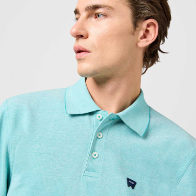 Wrangler Μπλουζάκι Ανδρικό με Γιακά - Παστέλ Πράσινο (112362834) 