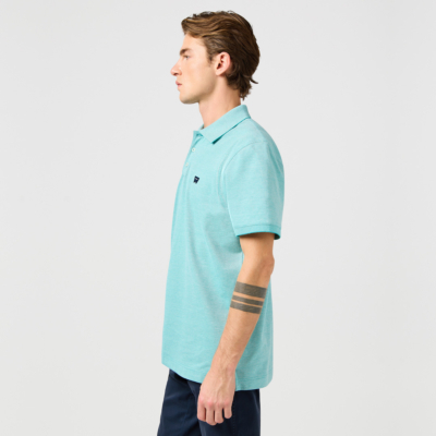 Wrangler Refined Pique Polo for Men in Teal (112362834) 