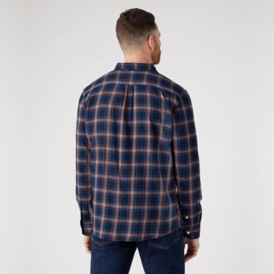 Wrangler One Pocket Light Flannel Shirt for Men in Navy (5A25Q114) 