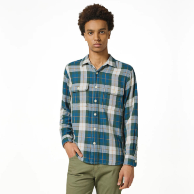 Wrangler Twin Pocket Cotton Twill Men’s Relaxed Shirt - Green (112357974) 