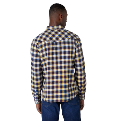 WRANGLER Western Flannel Men Shirt - Navy (W5A0B3114) 