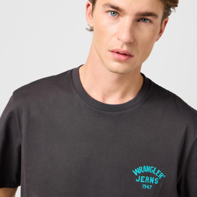 Wrangler Ανδρικό Μπλουζάκι με Κεντημένο Λογότυπο - Μαύρο/ Ανθρακί (112362800) 