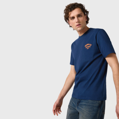Wrangler T-Shirt Ανδρικό με Κέντημα Λογότυπο - Μπλε (112362807) 