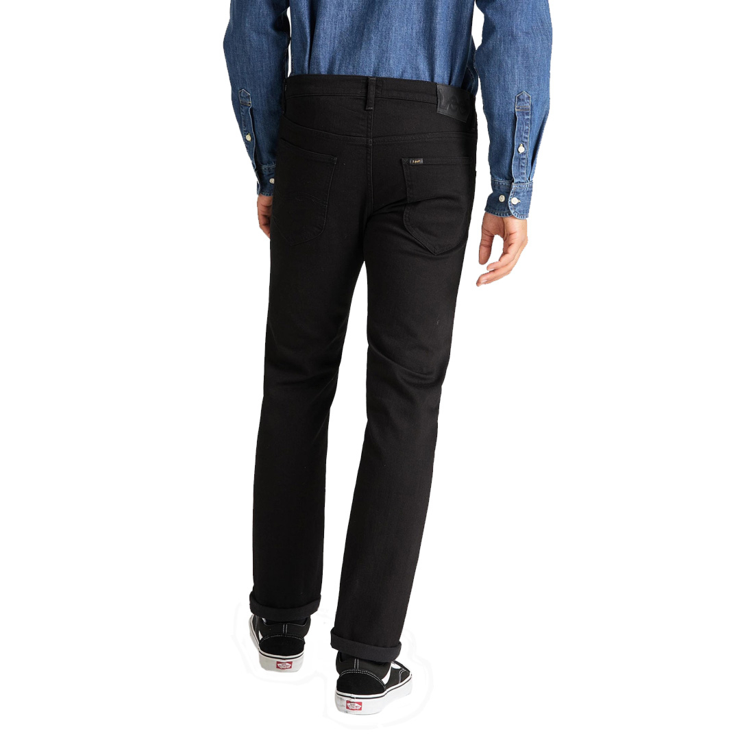 Lee Daren Zip Regular Fit Slim Black Chinos Stretch Cotton Casual Jeans Trousers