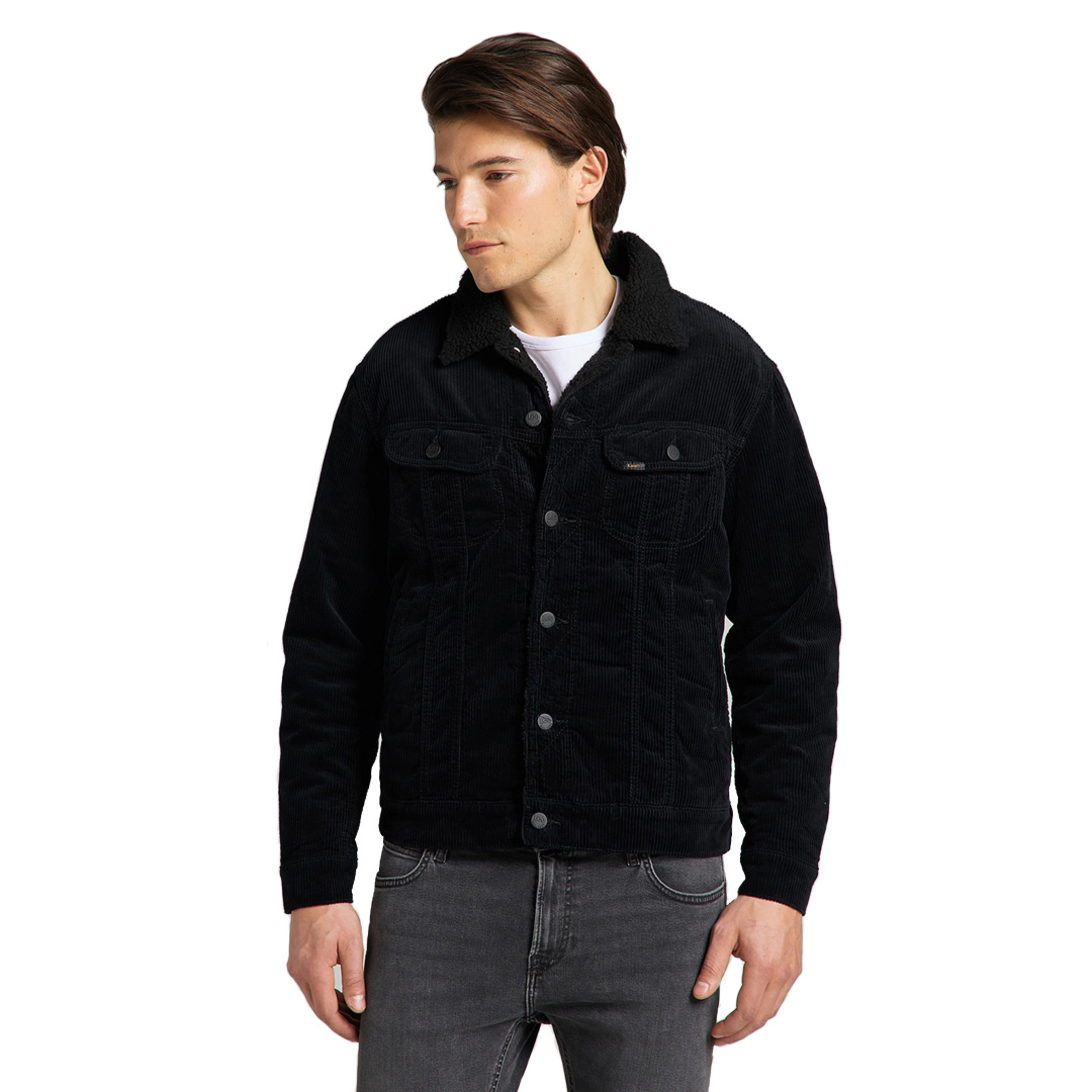Corduroy sherpa jacket black shop