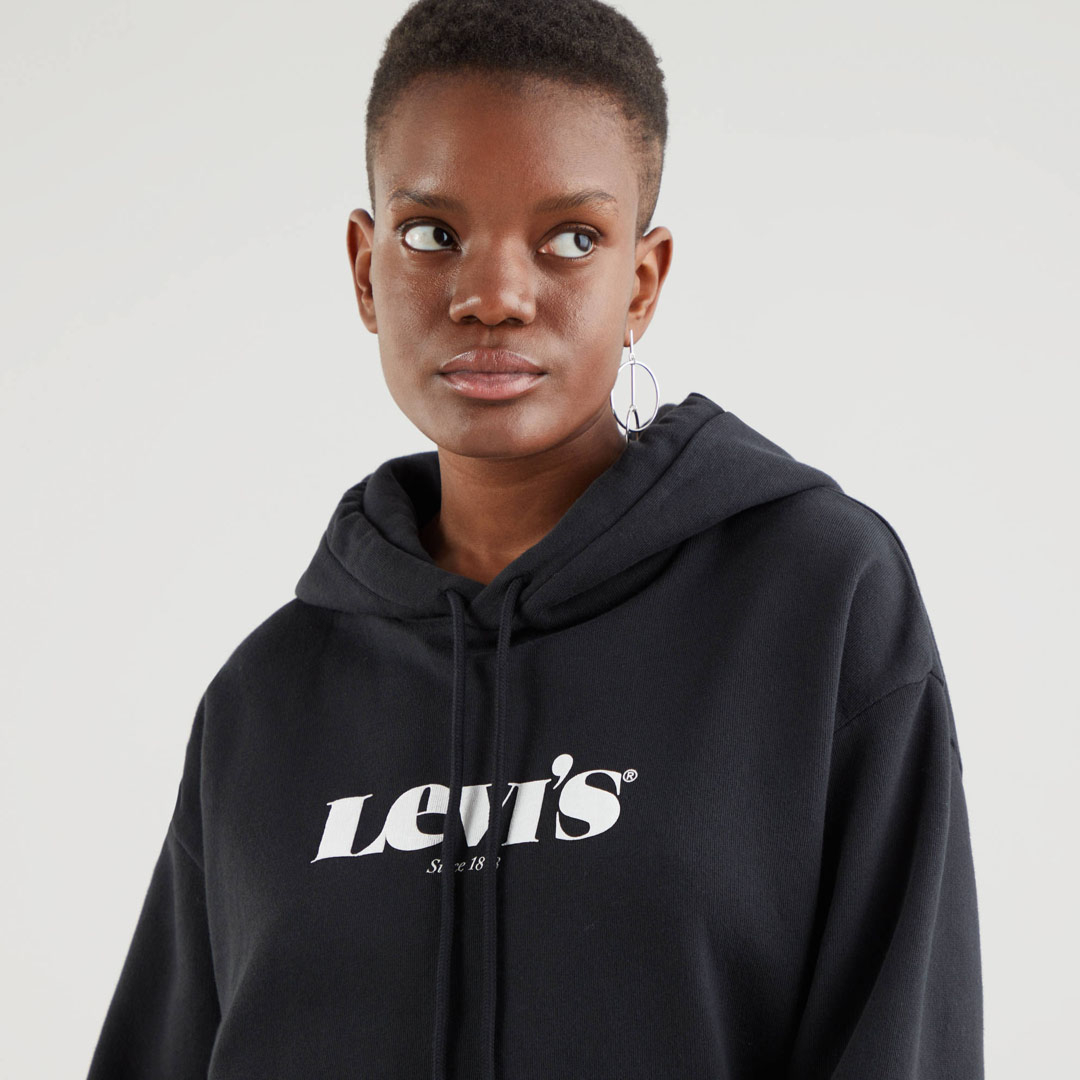 District Concept Store - Levi's® New Logo Graphic Hoodie - Caviar  (18487-0004)