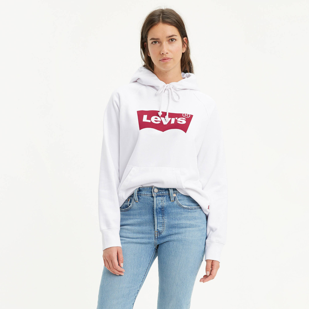 tapperhed forbrydelse silke District Concept Store - Levi's® Graphic Logo Women Hoodie - White  (35946-0010)