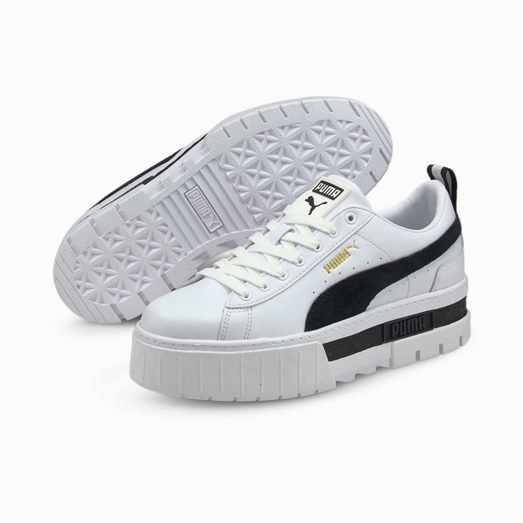District Concept - PUMA Mayze Leather Women Sneakers - White/ Black (381983-01)