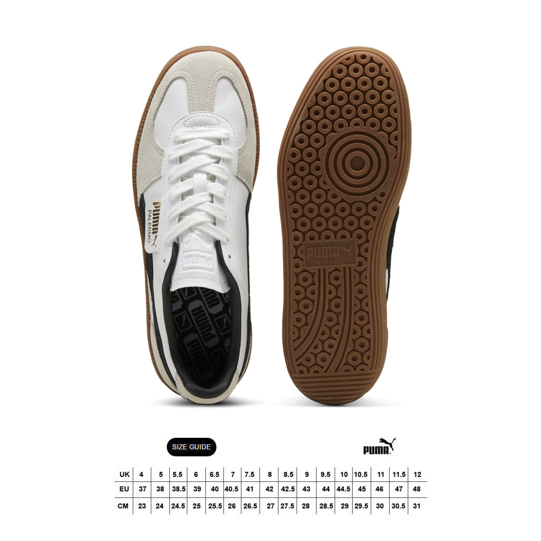 Puma Palermo Leather Sneakers - White/ Vapor Gray (396464-01/ size guide) 