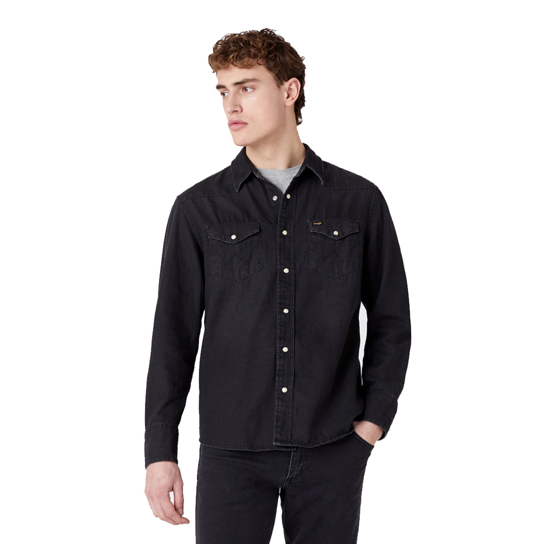 District Concept Store - Denim Black Shirt (W5MS4O236) Washed 27MW - WRANGLER