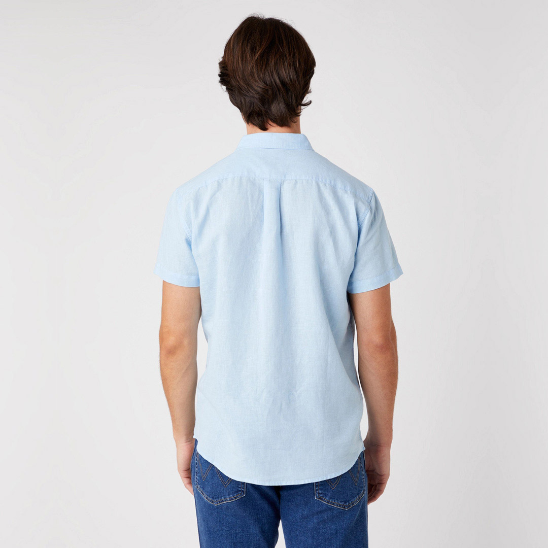 District Concept Store - WRANGLER One Pocket Short Sleeve Shirt - Cerulean  Blue (W5J7LOXVT)