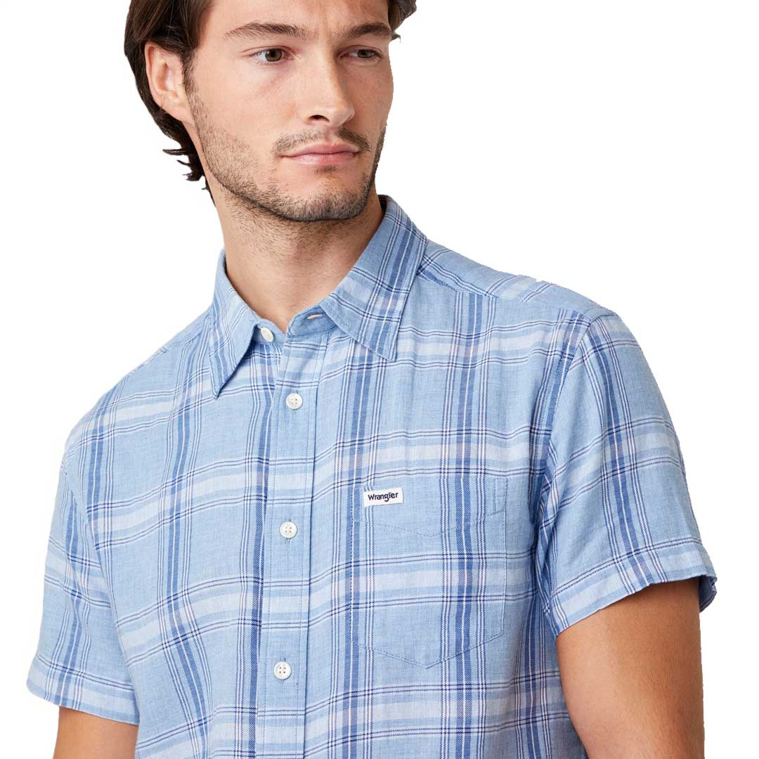 District Concept Store - WRANGLER One Pocket Short Sleeve Shirt - Cerulean  Blue (W5J11OXVT)