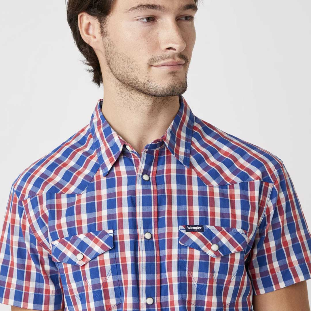 District Concept Store - WRANGLER Western Short Sleeve Shirt - Limoges Blue  (W5J04MX50)